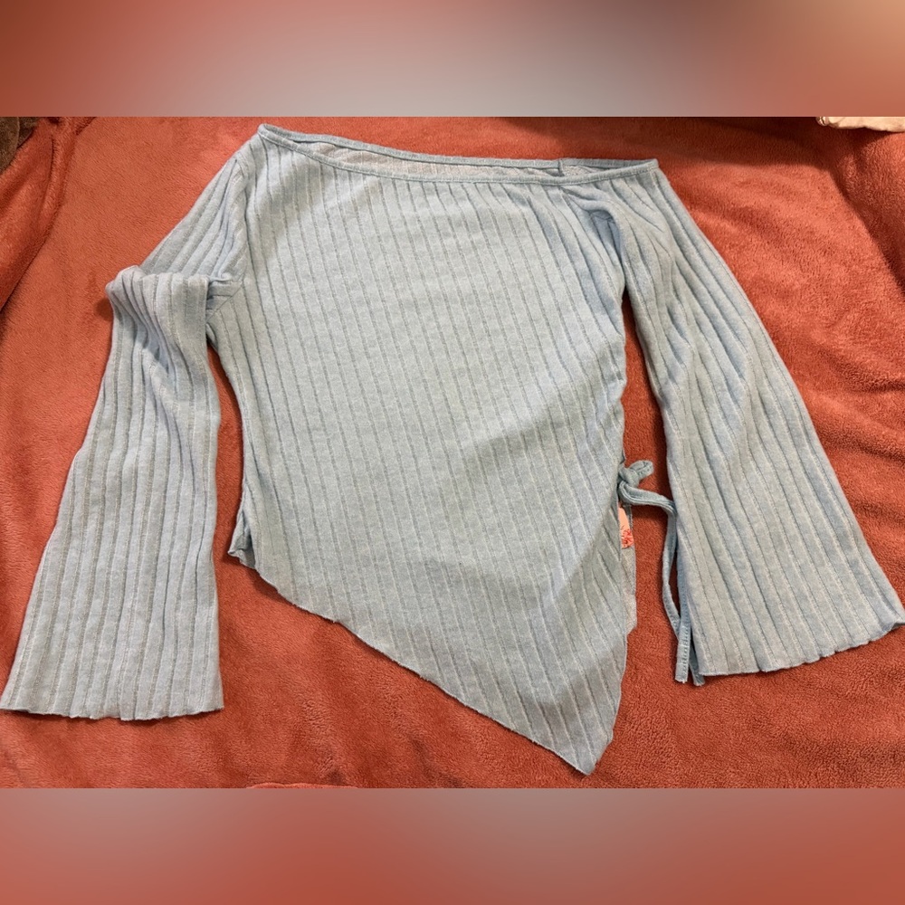SHEIN Sky Blue Off-Shoulder Sweater